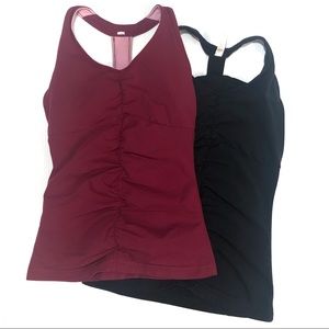 Lucy | Perfect Core Tanks | Black and Sangria